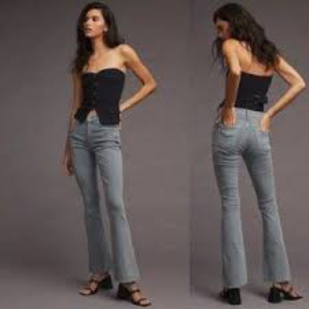 MOTHER Jeans The Weekender Fray in Lead Gray size 27 NWT